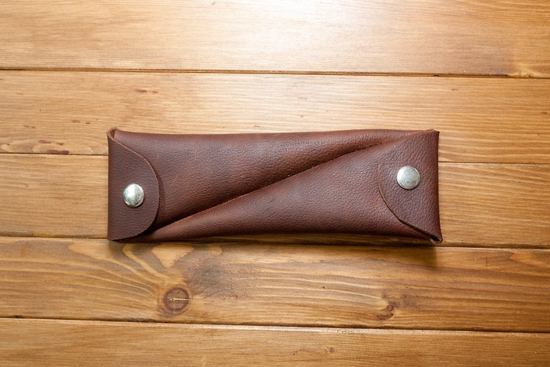Dreamstation Leather Institute, leather pencil holster, pencil case, pen cover, pencil case - Pencil Cases - Genuine Leather Brown