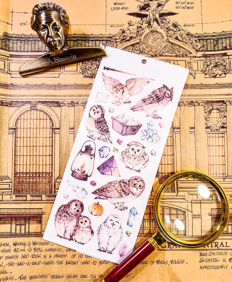 KR479魔法師貓頭鷹_wizard owl B - 貼紙 - 塑膠 