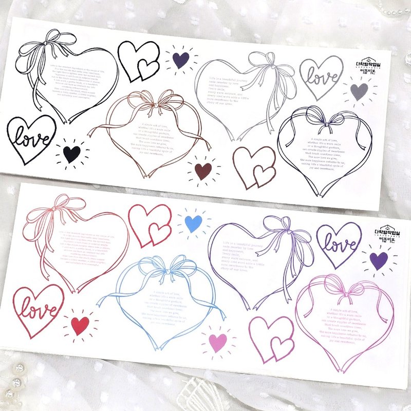 :Love ribbon: Matte Transparent sticker - 貼紙 - 其他材質 