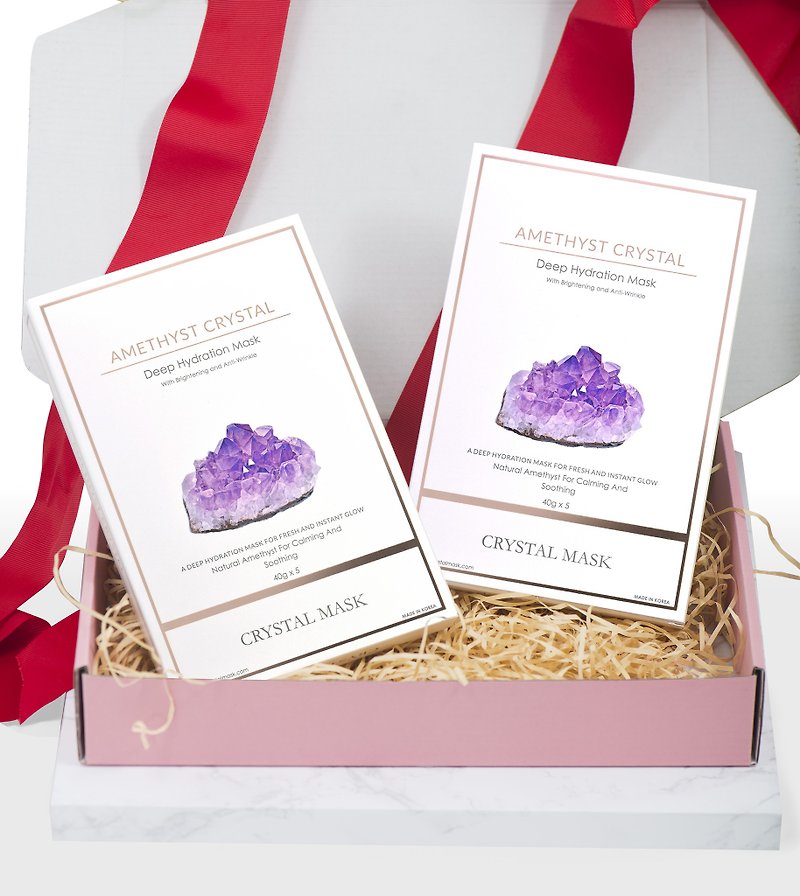 【Hydro-Nourishing】600 Second Amethyst SOS Deep Hydration Mask Gift Set (2 Boxes) - Face Masks - Paper Purple