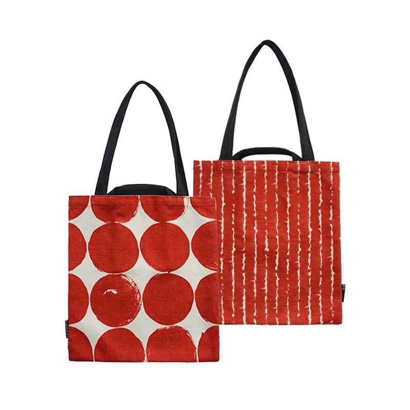 [Draft/ciaogao] Original design Nordic style shopping bag ink dot red - กระเป๋าแมสเซนเจอร์ - เส้นใยสังเคราะห์ สีแดง
