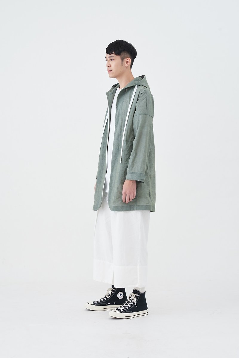 TRAN - hooded jacket - Men's Coats & Jackets - Polyester Green