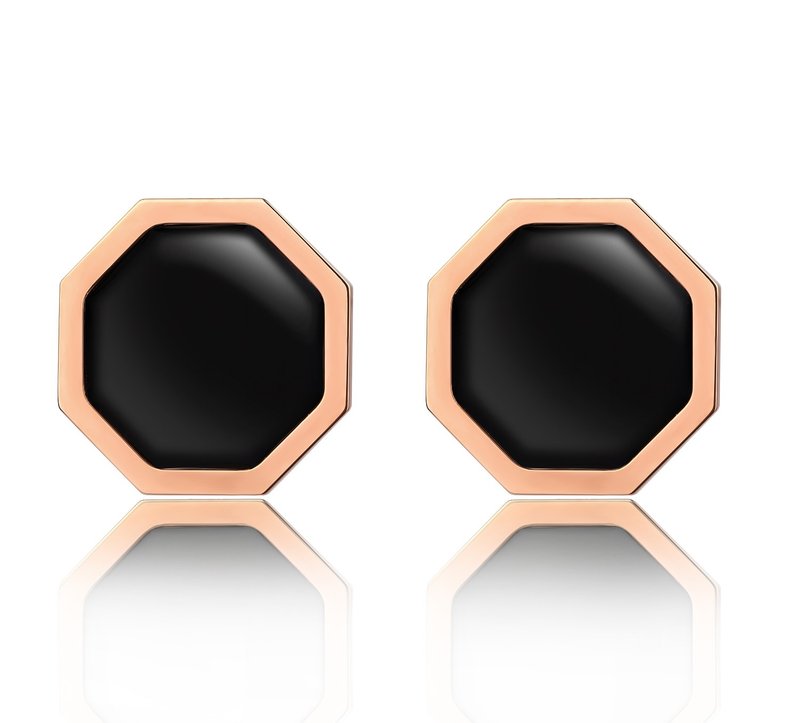 Okto Vintage Black Earrings Rose Gold 耳環 - 耳環/耳夾/耳骨夾 - 不鏽鋼 
