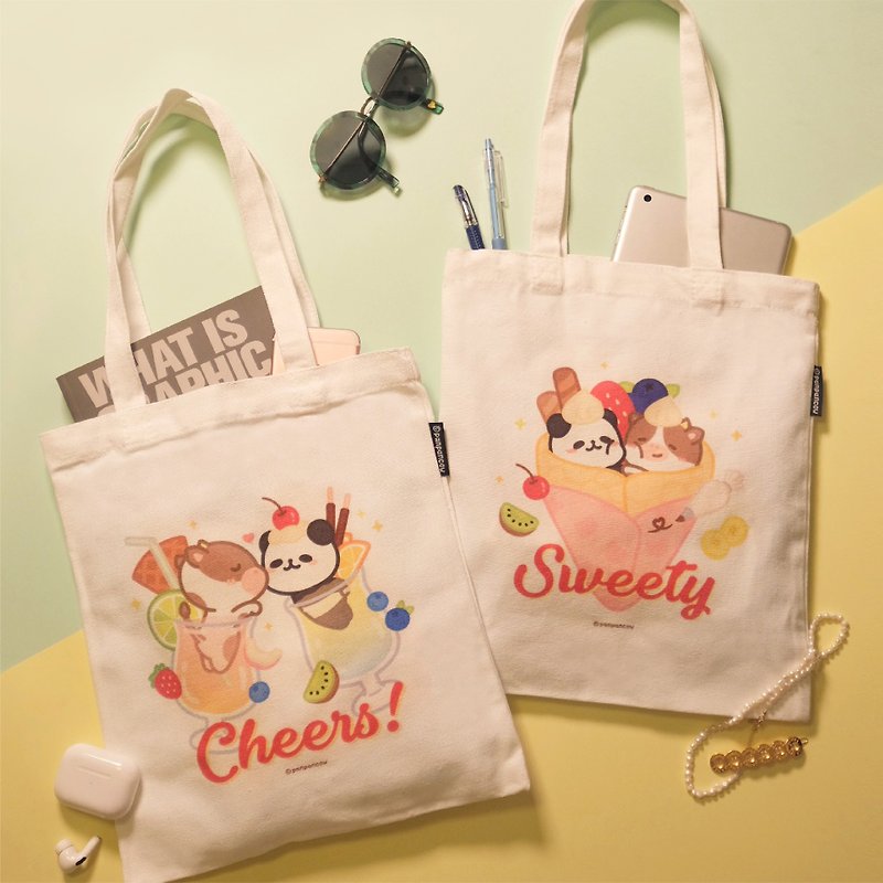 panpancow / canvas bag / tote bag - Handbags & Totes - Cotton & Hemp 