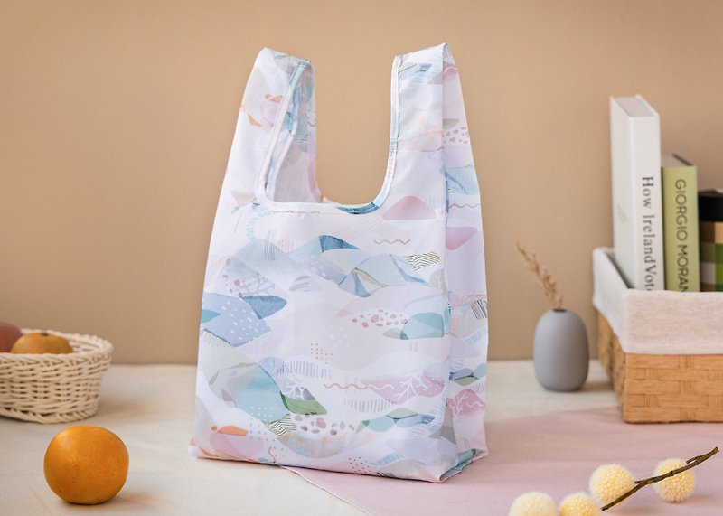 【冬の秘境ショッピングバッグ】環境に優しいバッグ/折りたたんで収納可能 - トート・ハンドバッグ - ポリエステル ブルー