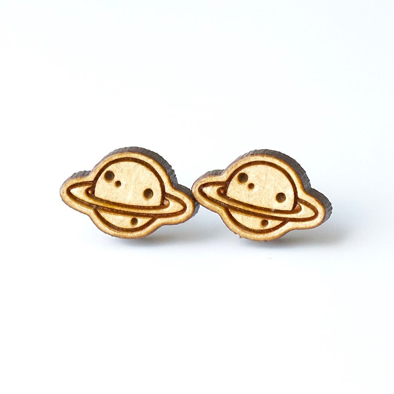 Plain wood earrings-Planet - Earrings & Clip-ons - Wood Brown