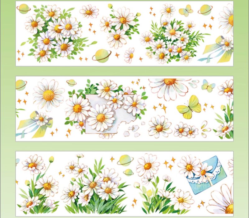 Daisy PET Washi Tape - Washi Tape - Paper Multicolor