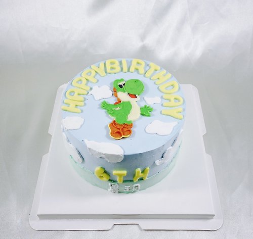 GJ.cake 耀西恐龍 生日蛋糕 造型翻糖 手繪 卡通 客製蛋糕 6吋 宅配