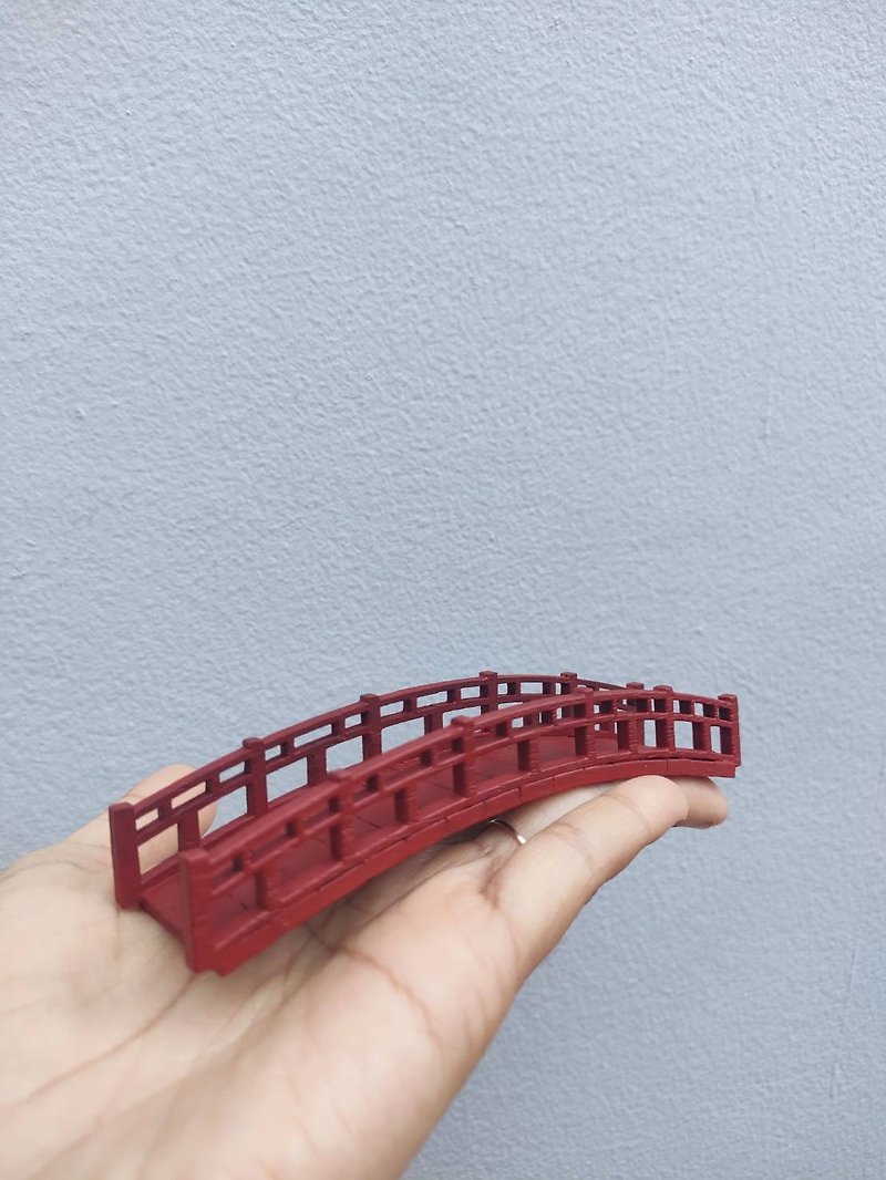 โมเดลสะพาน สะพานจิ๋ว สะพานจำลอง สะพานเล็ก ของตกแต่งบ้านและงานโมเดลต่างๆ - ของวางตกแต่ง - ไม้ สีแดง