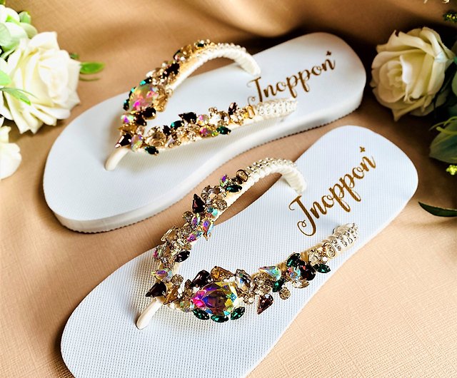 Jeweled Flip Flops, Bling Flip Flops, Pink Sandals for Woman, Wedding  Sandals, Beach Wedding Sandals, Beach Sandals, Rhinestone Sandals -   Canada