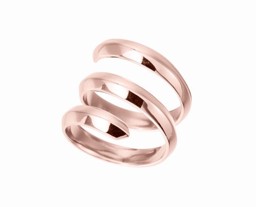Majade Jewelry Design 純銀螺旋開口戒指 925銀玫瑰金戒指 漩渦個性螺旋戒指 質感男戒