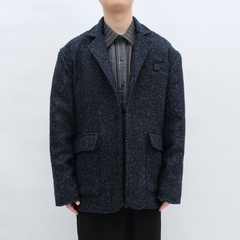 KAIKAI - MASQUERADE - Wool denim blazer - blue and black - Men's Blazers - Wool Multicolor