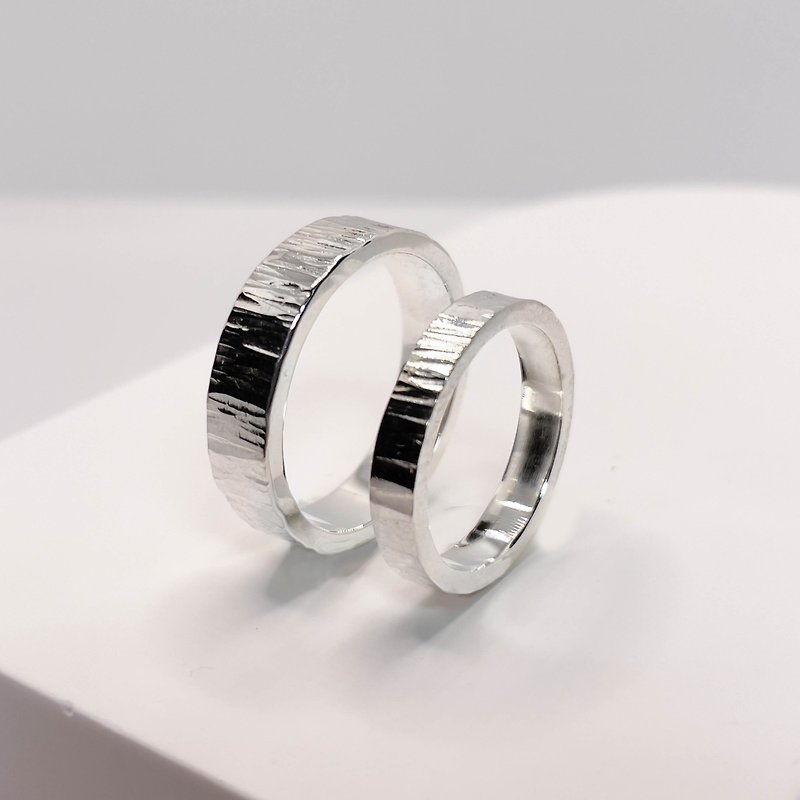Wood Grain Ring | Ring | Couple Ring | 925 Sterling Silver | Simple | Classic - แหวนทั่วไป - เงินแท้ 