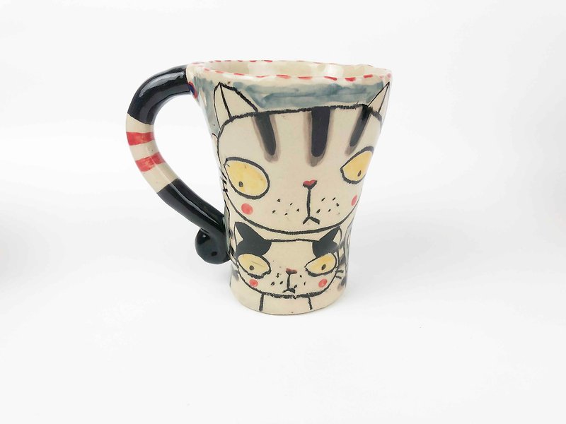 素敵な小さな粘土手作りベルカップ花猫積み上げArhat 0101-73 - マグカップ - 陶器 多色