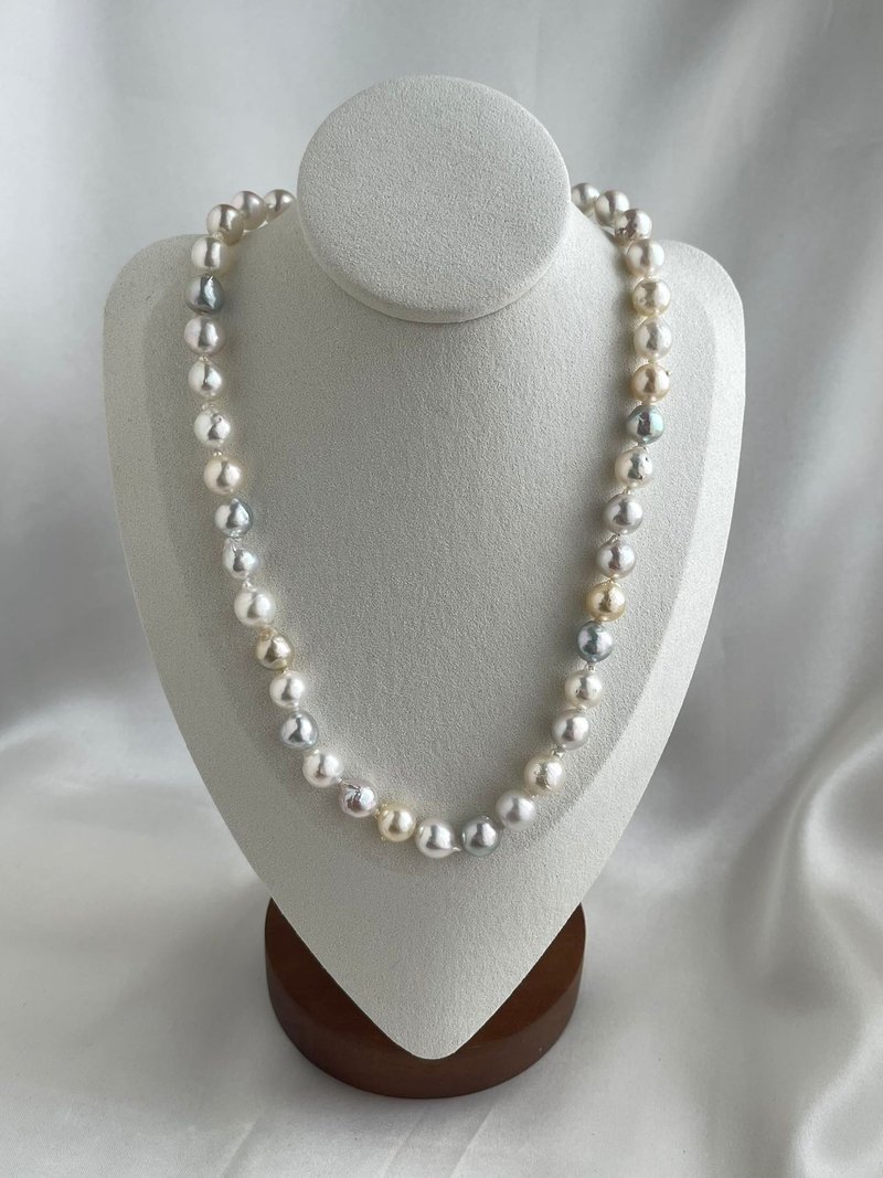 8.5-9.5mm Natural Mixed Color Baroque Akoya Pearl Strand Necklace - Necklaces - Pearl Multicolor