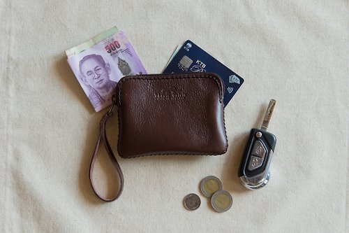 Thesis Crisis HANDMADE LEATHER SMALL COIN PURSE-DARK BROWN