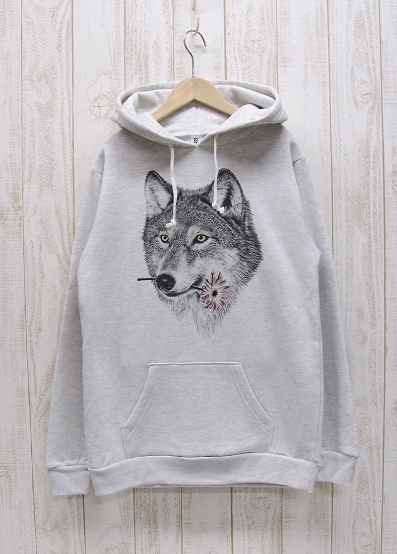 ronronWOLF Hoodie Here you go Heather White / R027-P-HWH