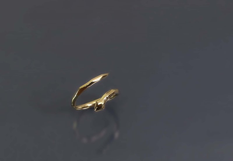 Animal Series - Bronze Ring with Faceted Snake - แหวนทั่วไป - ทองแดงทองเหลือง สีส้ม