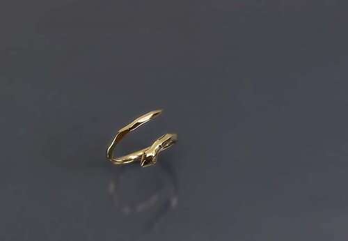 Maple jewelry design 動物系列-小蛇切面黃銅戒
