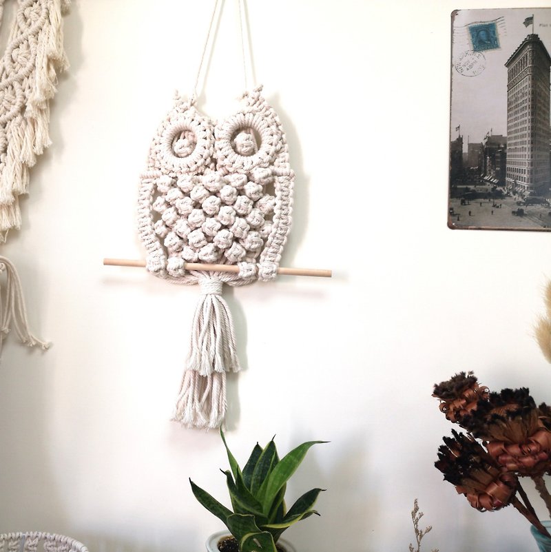 Owl Wall Hanging [Macrame Owl Wall Hanging] special offer - Items for Display - Cotton & Hemp 