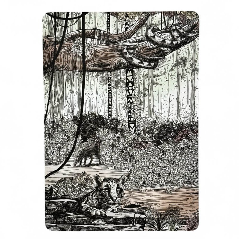 [Forest Animal Series] Guarding the Forest-Clouded Leopard Thick Card Postcard - การ์ด/โปสการ์ด - กระดาษ สีดำ