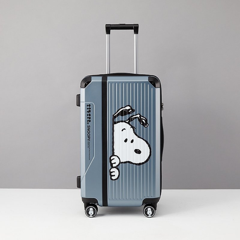 [20 inches] SNOOPY zippered fat box - curious blue and gray - Luggage & Luggage Covers - Plastic Gray