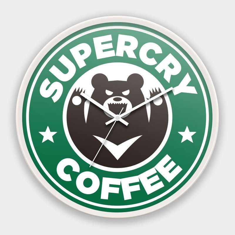 Super Cry Coffee 台灣製30CM辦公居家時尚極簡靜音掃描掛鐘C016 - 時鐘/鬧鐘 - 塑膠 綠色