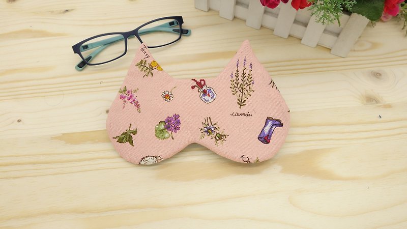 Light pink flower adjustable eye mask free storage bag sleep mask*SK* - Eye Masks - Cotton & Hemp Pink