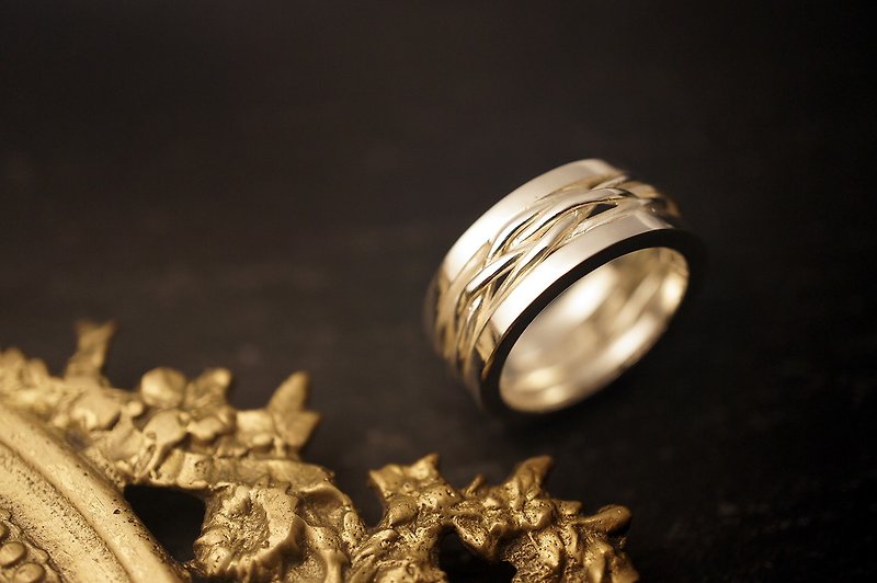 925 純銀寬編織戒指 (R16) -  手作 - 戒指 - 純銀 銀色