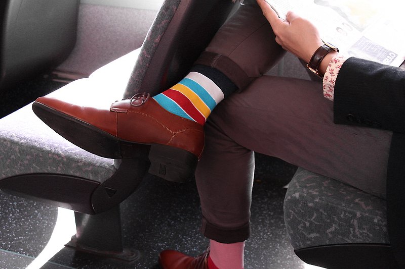 Men's Socks - York, Chalk & Cheese - British Design for the Modern Gentleman - ถุงเท้าข้อกลาง - ผ้าฝ้าย/ผ้าลินิน หลากหลายสี