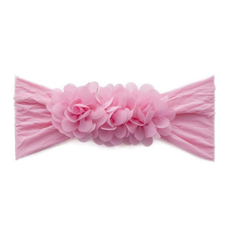 Baby Bling Chiffon Small Flowers Wide Hairband Purple Pink SeriesTM160719003 - Other - Cotton & Hemp Pink