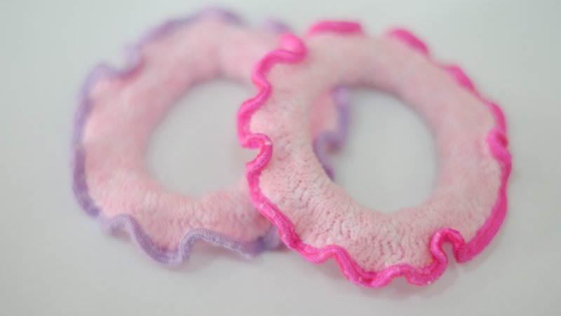 Ferrule ring hair ring 2 sets of pink powder - Hair Accessories - Other Materials Pink