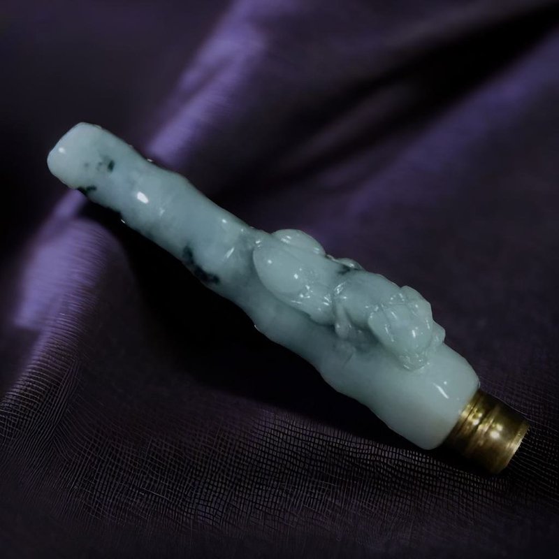 飄花翡翠煙斗 | 天然緬甸玉A貨翡翠 | 送禮 - 金工/飾品 - 玉石 透明