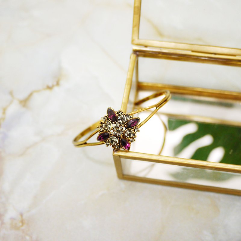 Night Stars ‧ Gemstone Bracelet NO.4 (Elegant Purple) - สร้อยข้อมือ - โลหะ สีม่วง