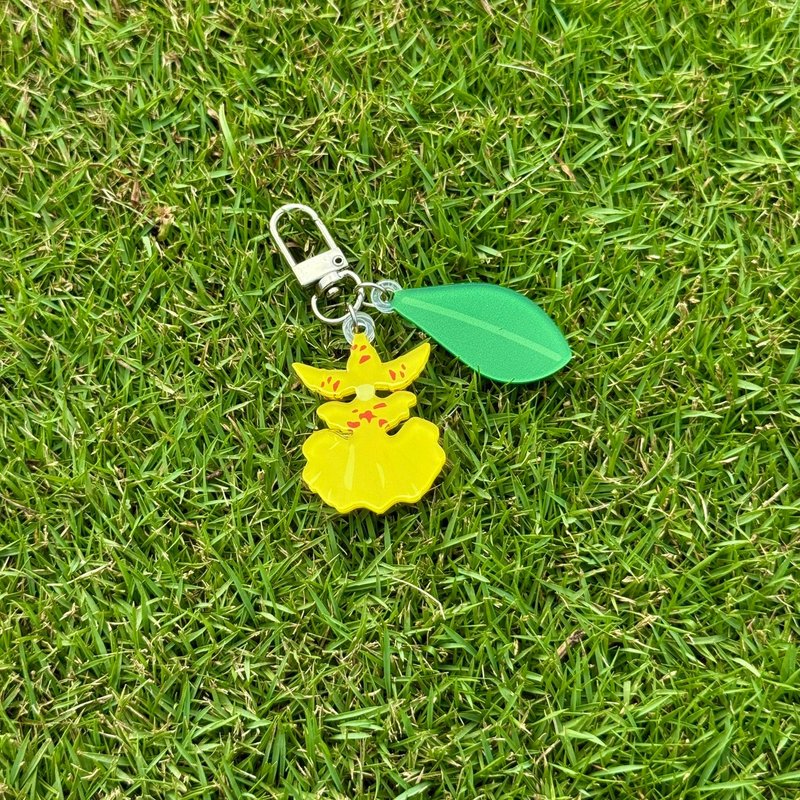 【JUJU ORCHID 啾啾蘭】黃文心蘭-造型壓克力吊飾 - 吊飾/掛飾 - 壓克力 