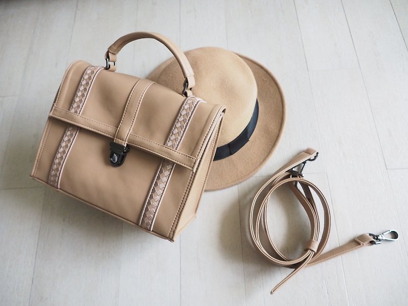 Mini Beige Cover Bag (M) - Handbags & Totes - Paper Gold