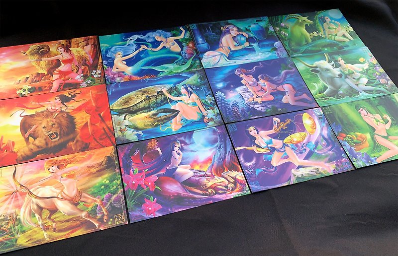 【Limited Edition Postcard】 Astrological signs Postcard Set(12pcs/set) - Cards & Postcards - Paper Multicolor