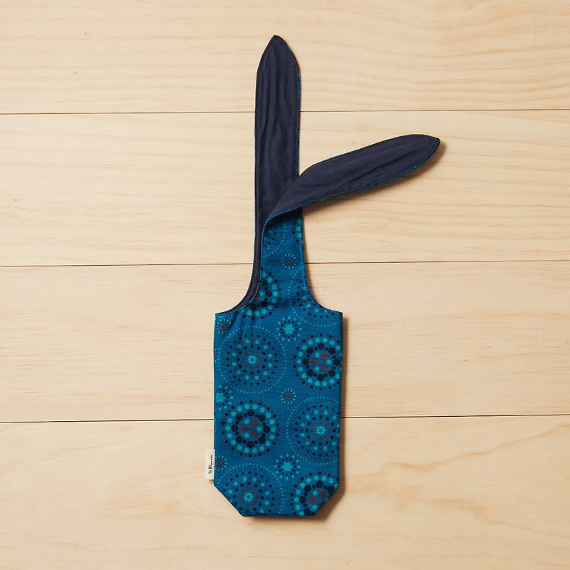 Rabbit Ear Bottle Holder / Firework / Twilight Blue - ถุงใส่กระติกนำ้ - ผ้าฝ้าย/ผ้าลินิน สีเขียว