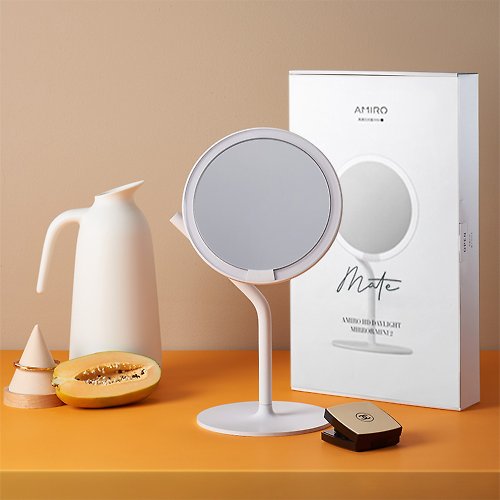 AMIRO 官方旗艦店 (加贈放大鏡) AMIRO Mate S系列LED高清日光化妝鏡-極簡白 美妝鏡