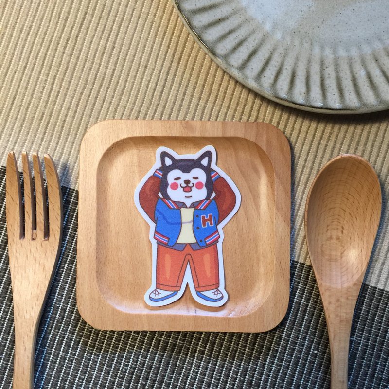 哈士奇那天一起去郊遊小防水貼紙 SS0132 - 貼紙 - 防水材質 