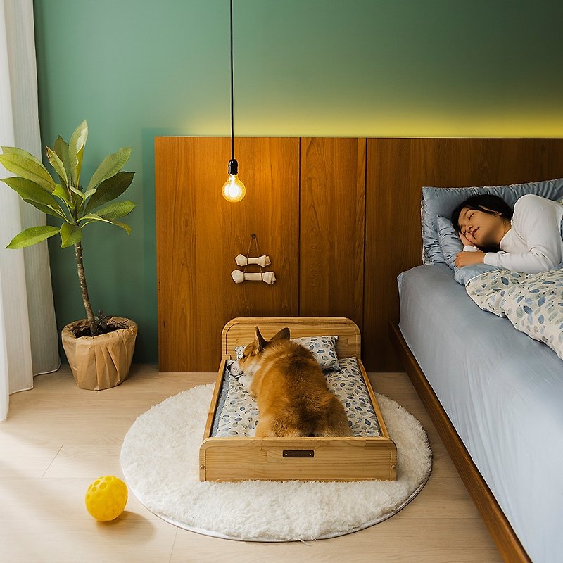 Natural Wood Pet Bed - L - Bedding & Cages - Wood Brown