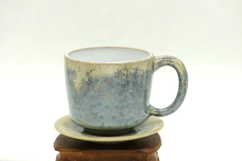 手拉坯結晶釉咖啡杯 - 咖啡杯/馬克杯 - 陶 