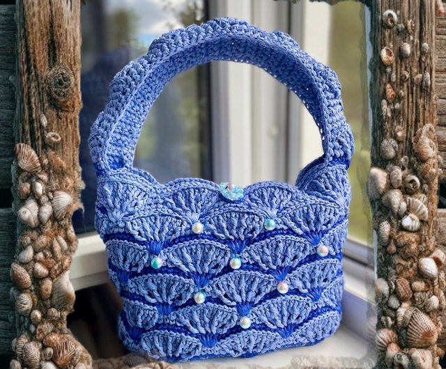 3色展開 ファッション 【10/2発送】ダイヤモンド クロシェ ハンドバッグ