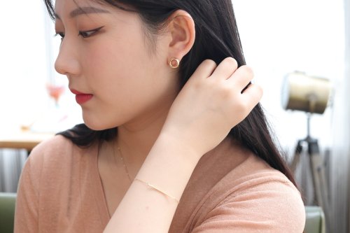 CHARIS GRACE 14K Gold Donuts Earring 金甜甜圈耳扣耳環(內徑8.6mm)