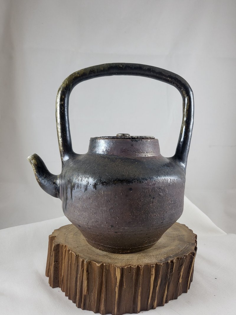 柴燒艇舟提樑大茶壺 - 茶壺/茶杯/茶具 - 陶 咖啡色