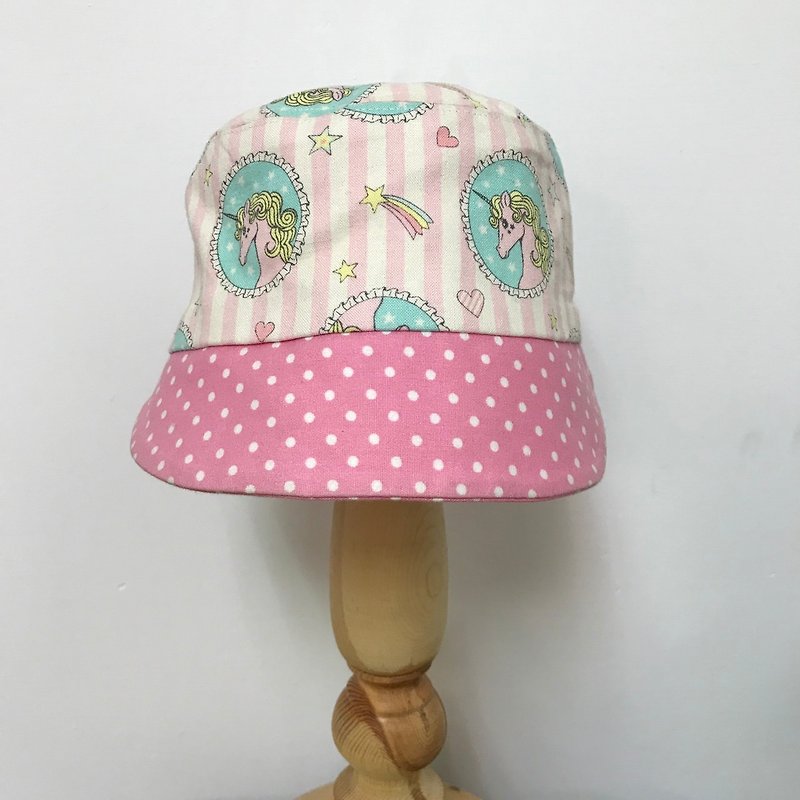 Unicorn hand-made cap - double-sided wear - Bibs - Cotton & Hemp Pink