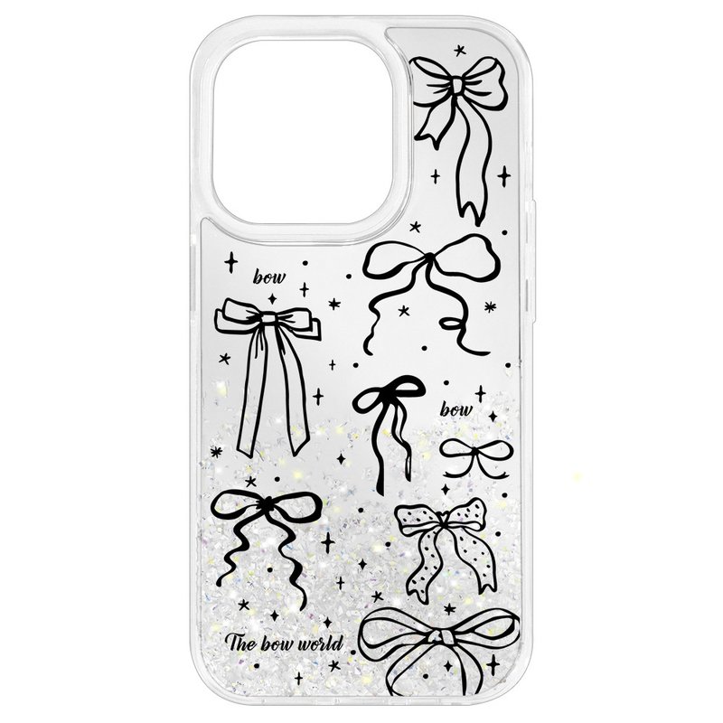 Mirror Shine B05 Hand-painted Ribbon Mirror Shine iPhone 16 15 14 13 12 Pro Max - Phone Cases - Other Materials Silver