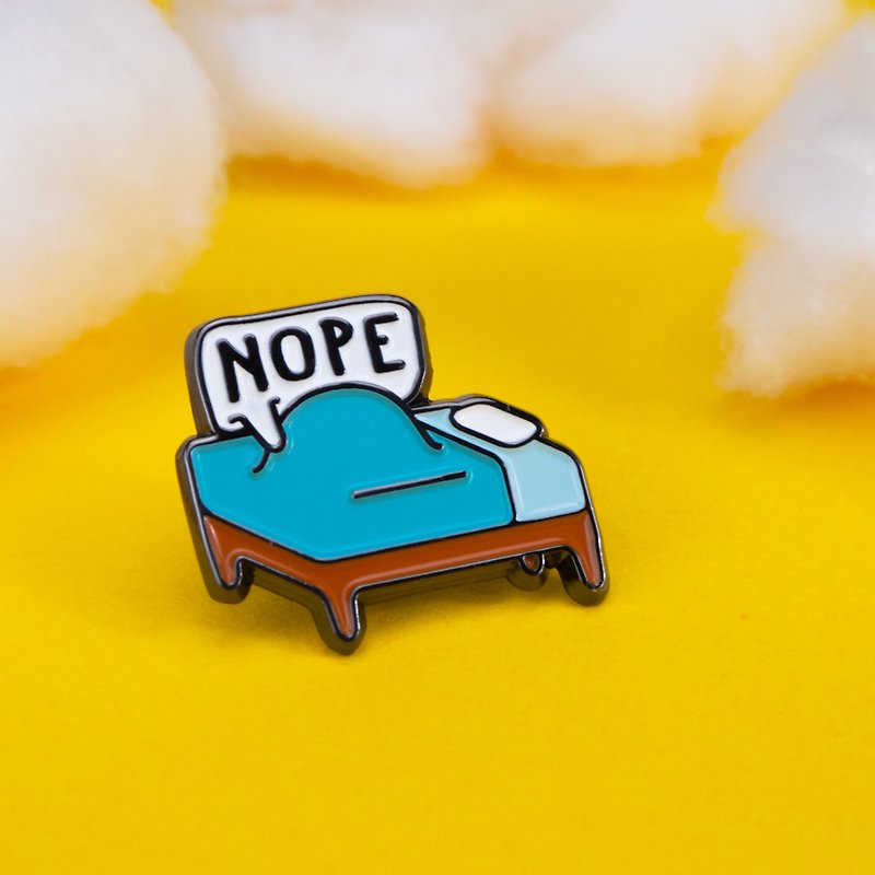 Nope Enamel Pin - Brooches - Other Metals Blue