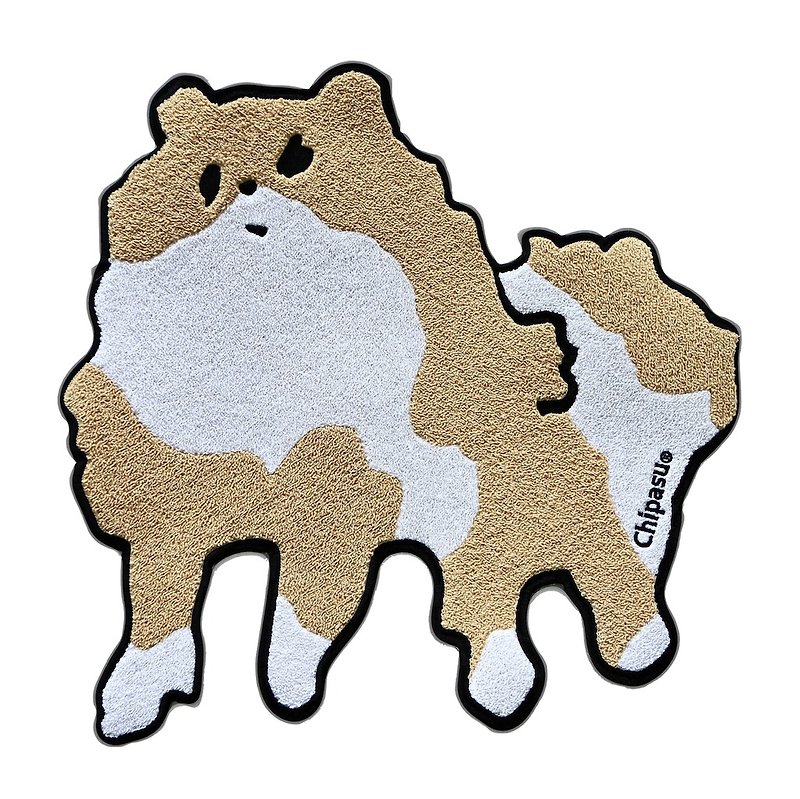 DOG RUG Vol.1 #1 Pomeranian pet shape rug Pomeranian - พรมปูพื้น - ผ้าฝ้าย/ผ้าลินิน 
