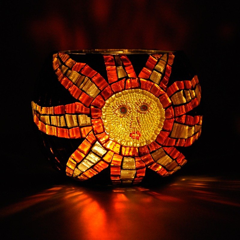 Sun Sun/ Handmade mosaic candlestick/ Home decoration/ Retro - Candles & Candle Holders - Glass 